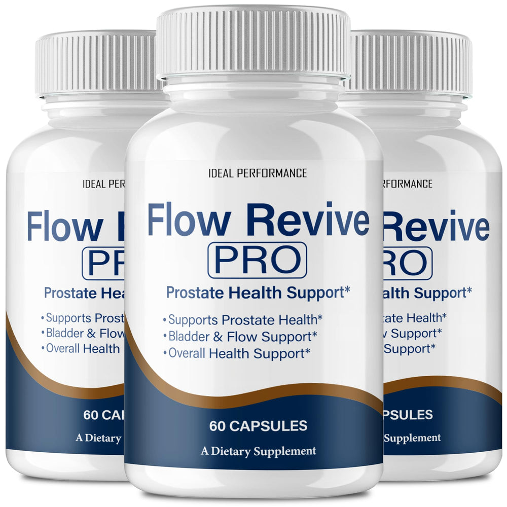 IDEAL PERFORMANCE Flow Revive bottle front view highlights daily wellness support