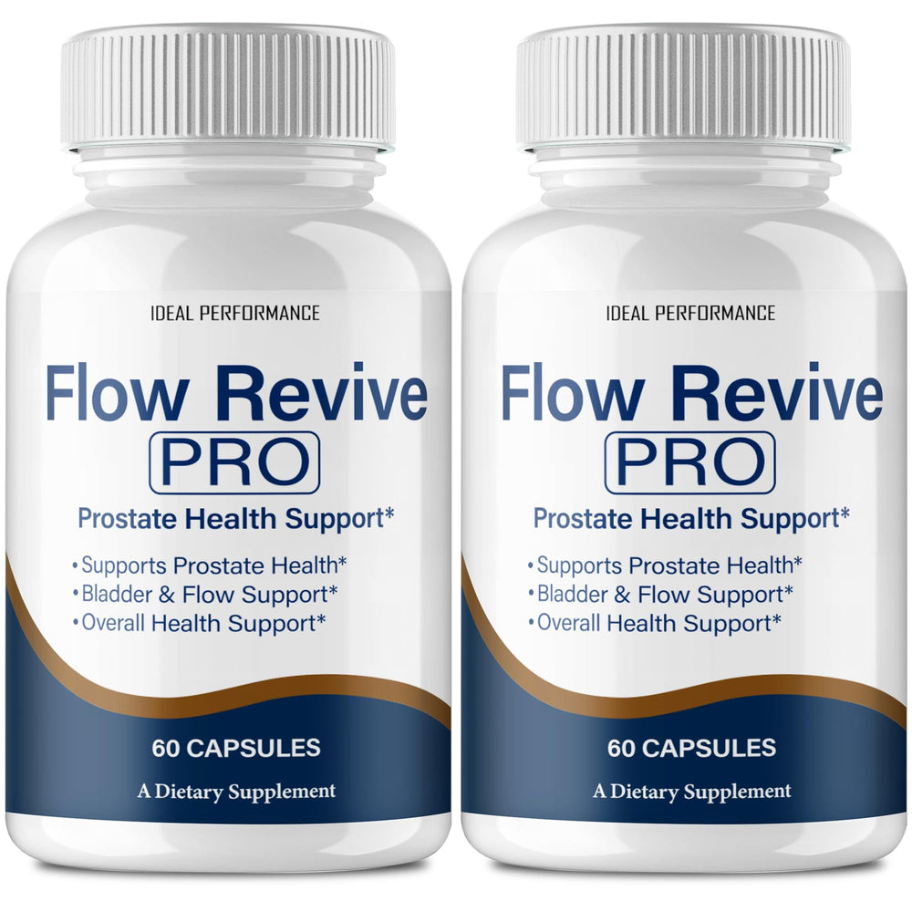 IDEAL PERFORMANCE Flow Revive pills bottle front for easy daily use.