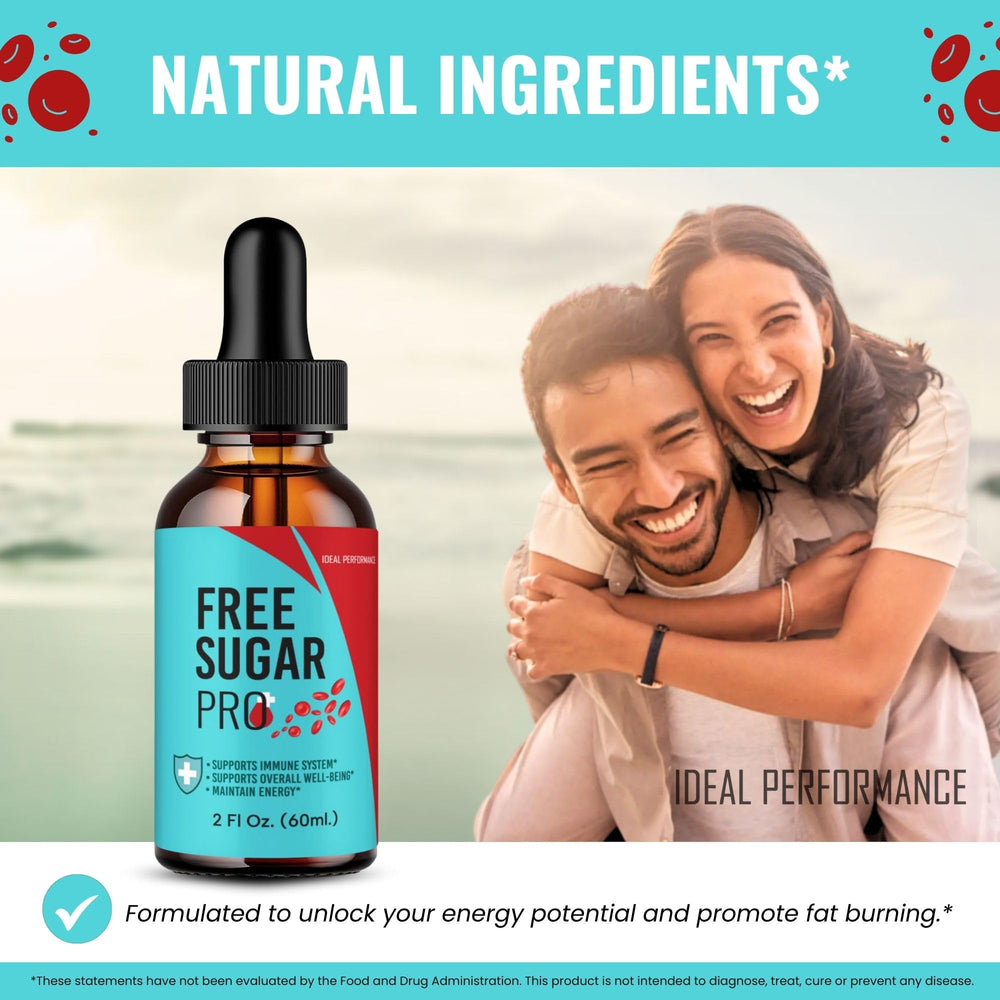 Bottle and packaging of Free Sugar Pro Drops shown together