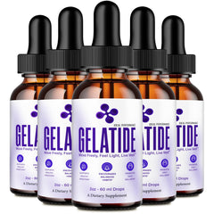 IDEAL PERFORMANCE Gelatide Drops bottle close-up, showcasing a strong natural keto formula for active days.