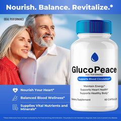 IDEAL PERFORMANCE Gluco Peace Pills outer packaging emphasizing all-natural formulation.