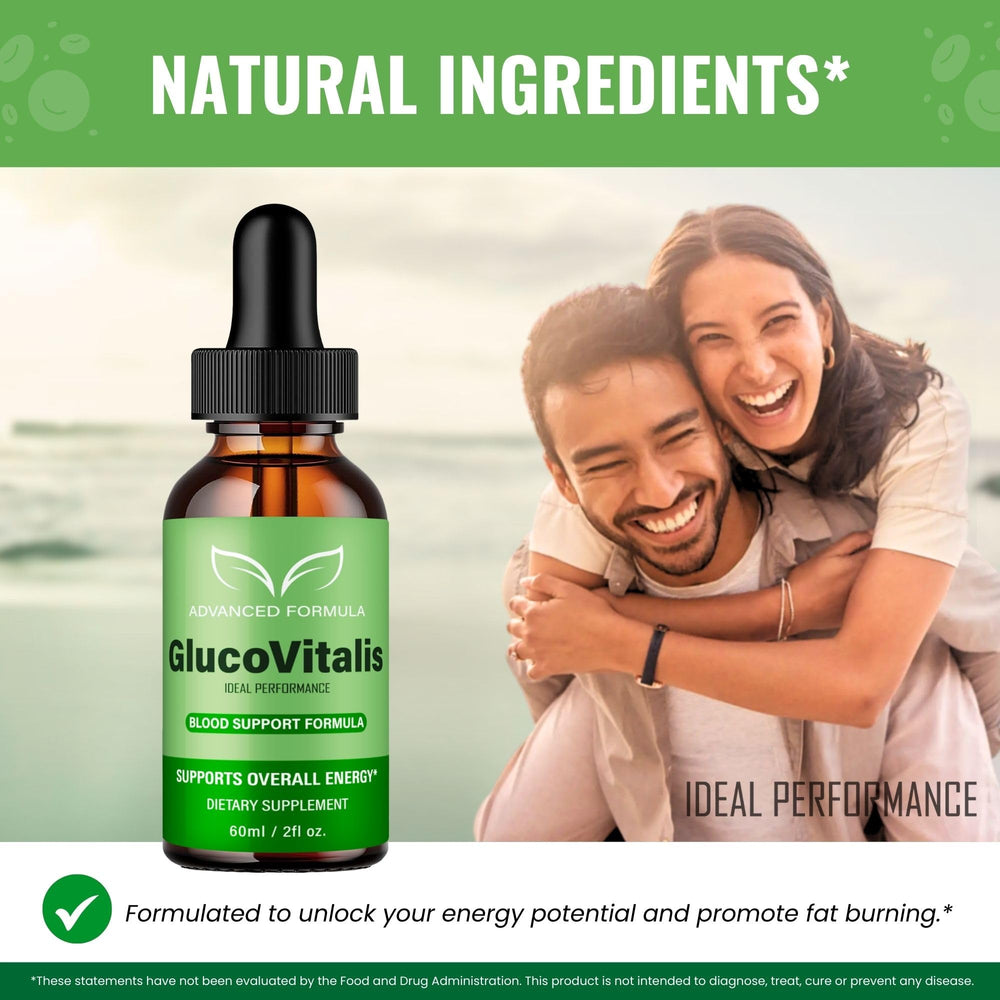 Gluco Vitalis Drops on store shelf with clear branding