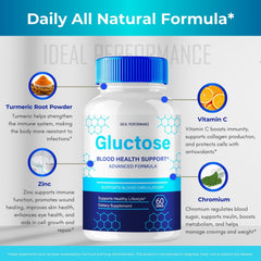 IDEAL PERFORMANCE Gluctose two-pack box highlights value and ongoing support.