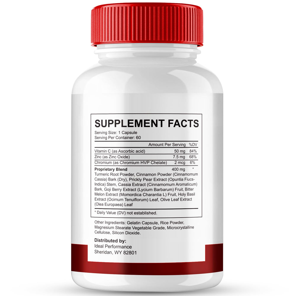 IDEAL PERFORMANCE GlycoIQ bottle back highlights maximum strength formula for daily use