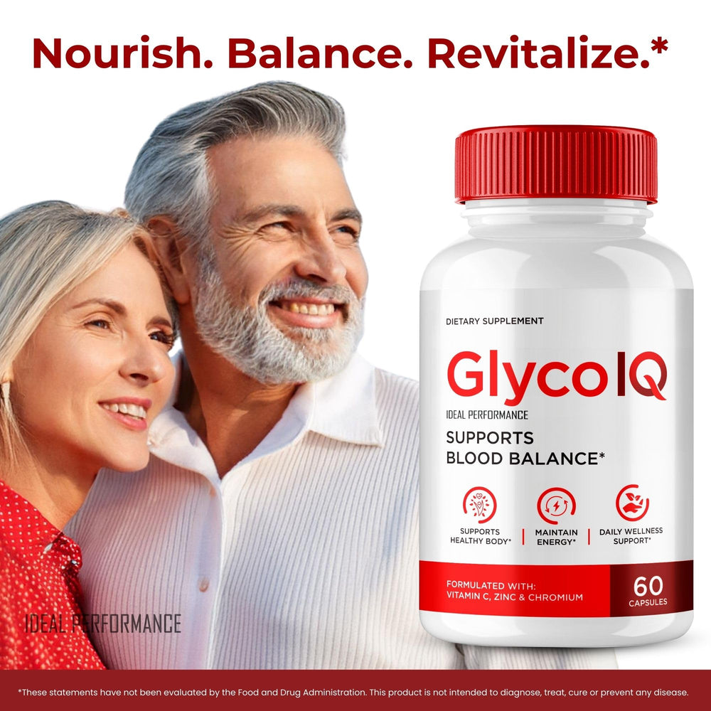 IDEAL PERFORMANCE GlycoIQ label close-up emphasizing natural ingredients concept