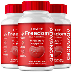 IDEAL PERFORMANCE Heart Freedom bottle on counter highlighting daily energy and circulation support.