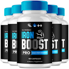 IDEAL PERFORMANCE Iron Boost Pro capsules bottle closeup for energy support.