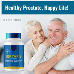 Packaging side view of Jertaris bottle with secure cap