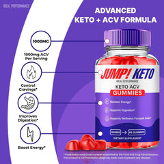 IDEAL PERFORMANCE Jump Keto Gummies close-up reveals chewy texture.