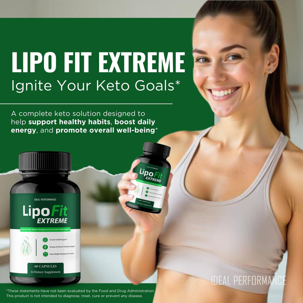 IDEAL PERFORMANCE Lipofit Capsules close-up label reveals clean, all-natural ingredients