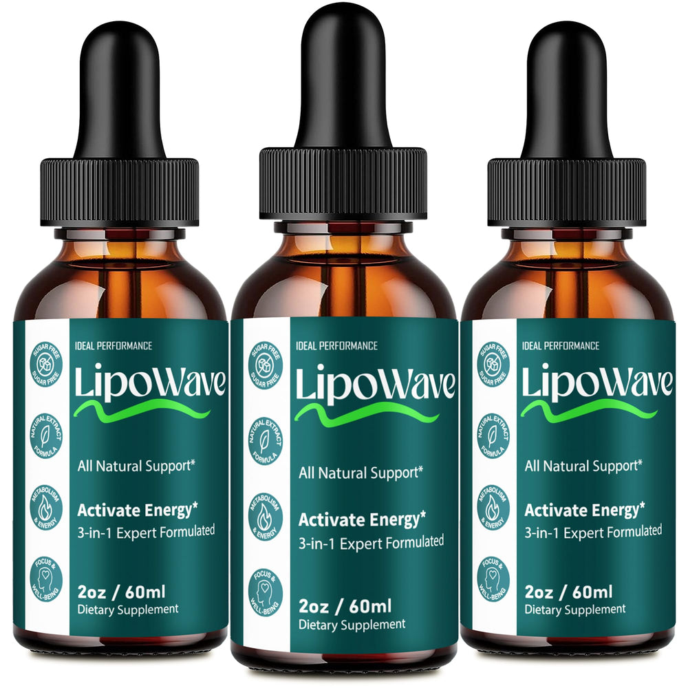 IDEAL PERFORMANCE Lipowave Drops bottle on a clean surface for daily keto support.