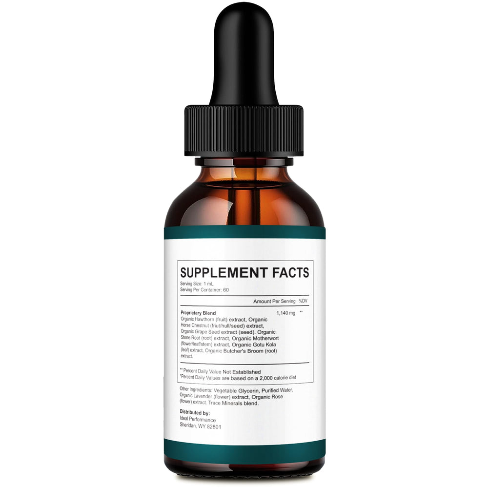 IDEAL PERFORMANCE Lung Restore Drops dropper releasing liquid for easy use.