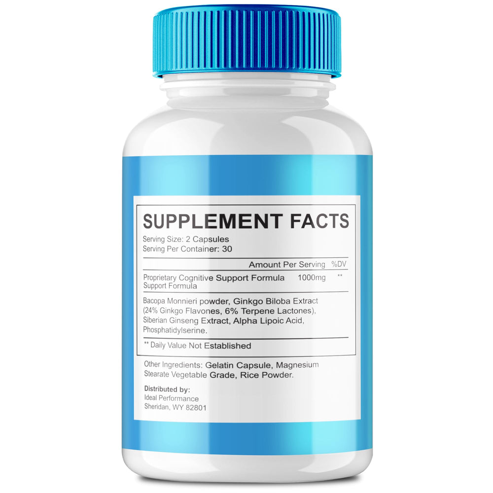IDEAL PERFORMANCE Memo Defender capsules close-up highlighting brain health support for everyday routines.