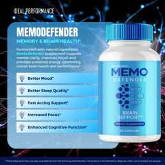 Memo Defender packaging hero image highlighting modern wellness
