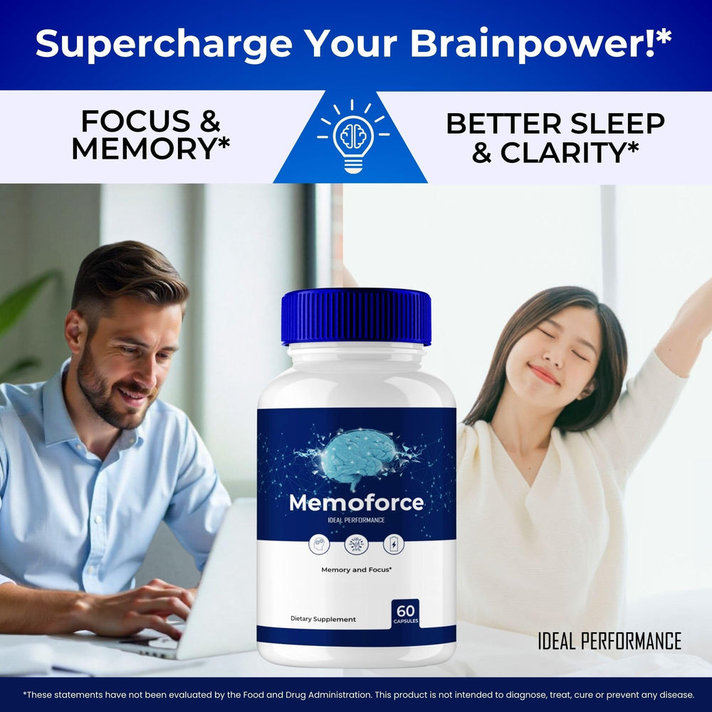 Ideal Performance Memoforce capsules advanced formula for memory and focus.