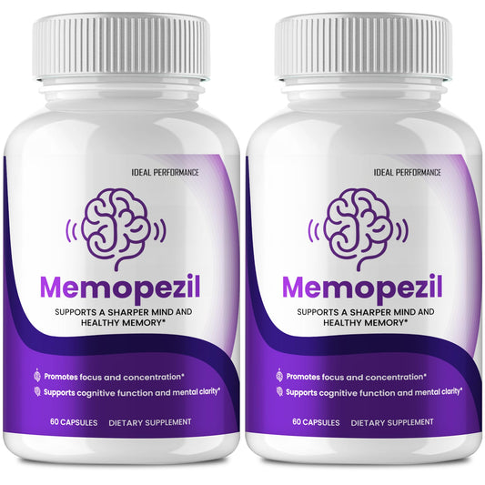IDEAL PERFORMANCE Memopezil capsules bottle front for easy daily use.