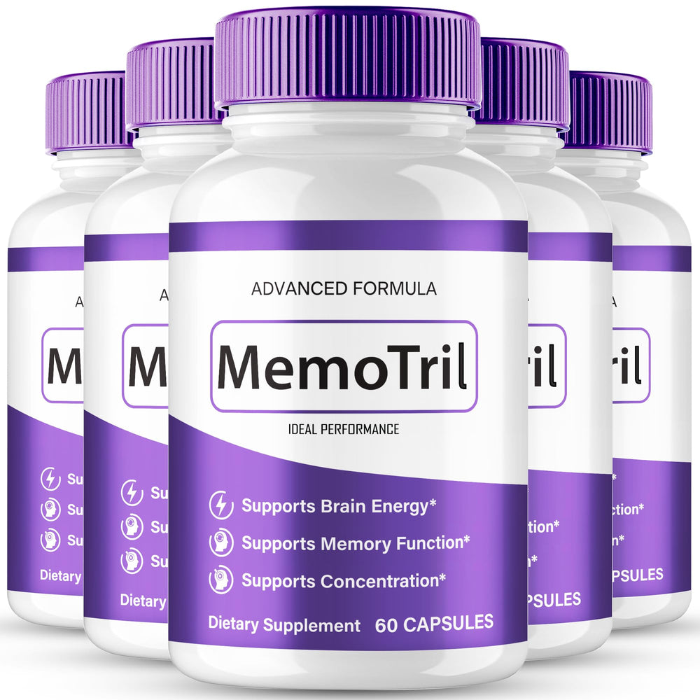 Ideal Performance MemoTril bottle front view showing the product for daily memory support.