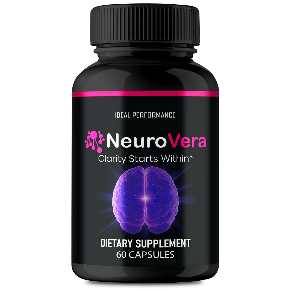 IDEAL PERFORMANCE Neurovera bottle front for daily focus support.