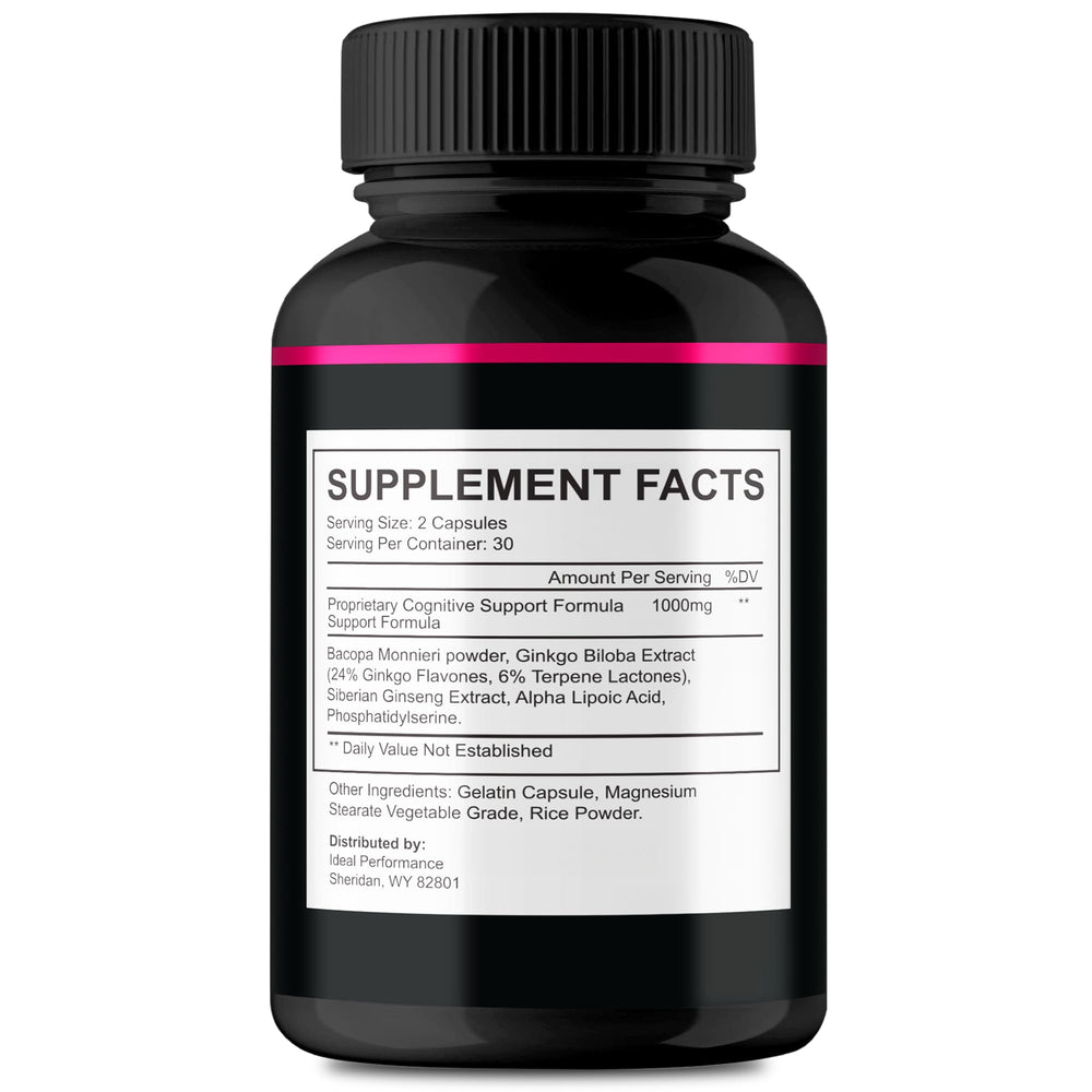 IDEAL PERFORMANCE Neurovera capsules closeup showing natural ingredients.