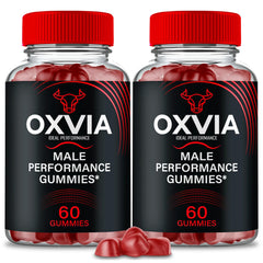 IDEAL PERFORMANCE Oxvia bottle front shows premium all-natural gummies for daily vitality.