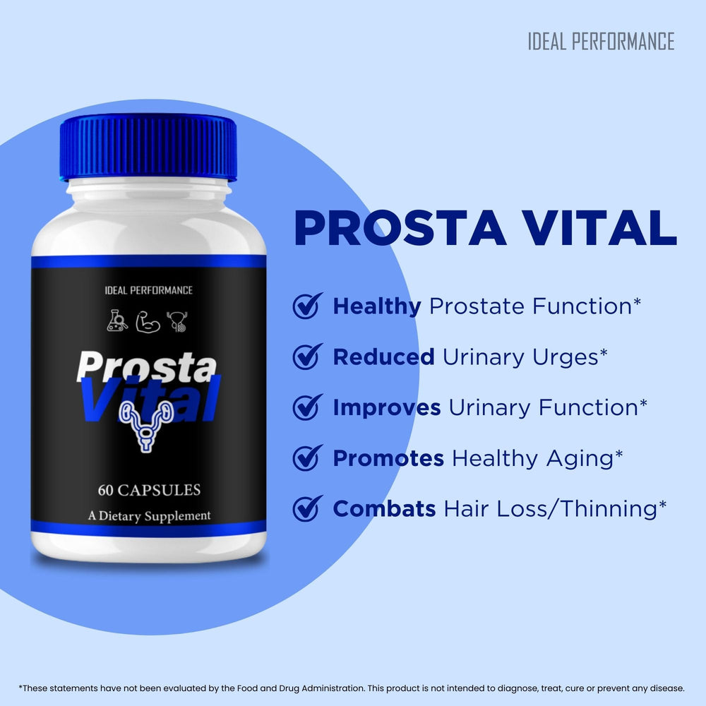 IDEAL PERFORMANCE ProstaVital pills in daily routine scene imply consistent use.