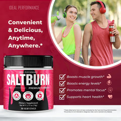 IDEAL PERFORMANCE SaltBurn packaging box conveys official status and premium wellness focus.
