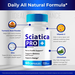 IDEAL PERFORMANCE Sciatica Pro Plus bottle with scoop emphasizes precise serving