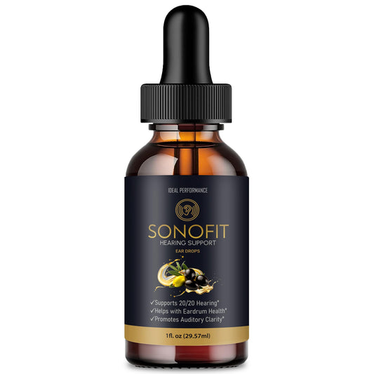 IDEAL PERFORMANCE Sonofit drops bottle for tinnitus relief and ear comfort
