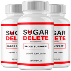 IDEAL PERFORMANCE Sugar Delete capsules in bottle, convenient daily pill for balanced levels.
