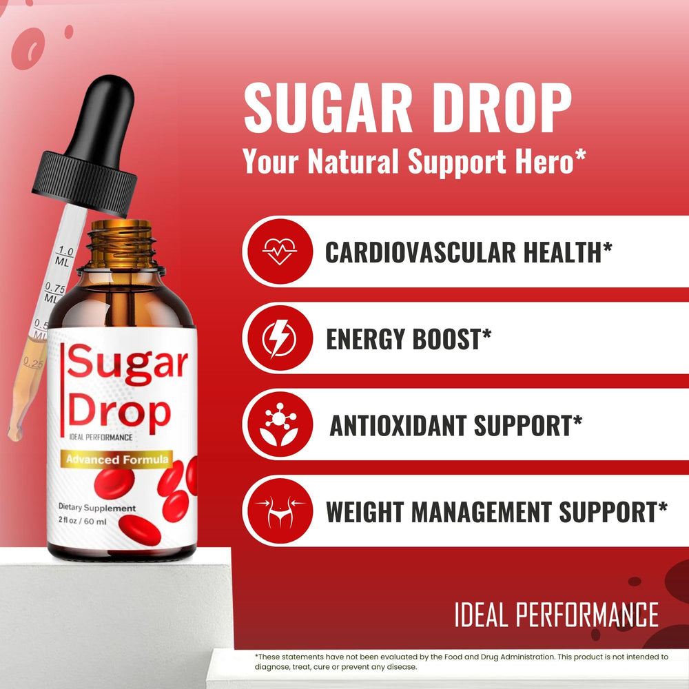 IDEAL PERFORMANCE Sugar Drops label emphasizes all-natural ingredients