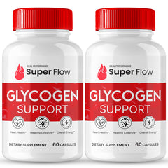 IDEAL PERFORMANCE Super Flow Glycogen bottle showing daily energy support for active lifestyles
