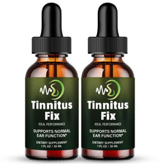 IDEAL PERFORMANCE Tinnitus Fix Drops bottle front demonstrates natural ear health support.