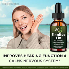 IDEAL PERFORMANCE TinnitusFix Drops daily-use scene conveys routine ear health support.