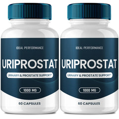 IDEAL PERFORMANCE Uriprostat bottle pouring capsules for easy daily intake.