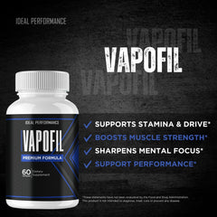 IDEAL PERFORMANCE Vapofil nutrition label showing natural ingredients