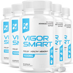 IDEAL PERFORMANCE Vigor Smart brain booster bottle showing daily focus support for professionals