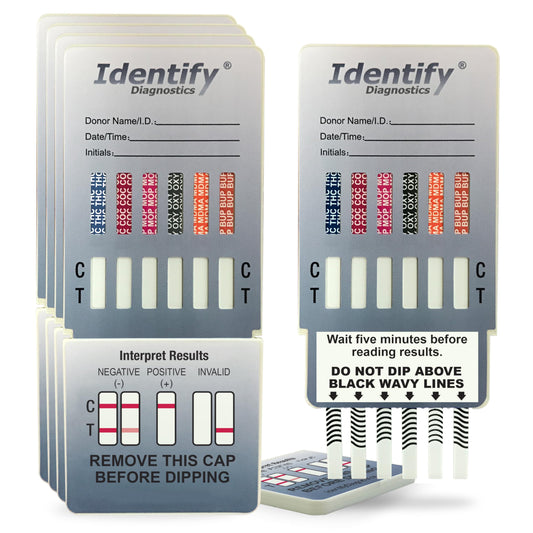 Identify Diagnostics 12 panel drug test card inside view for quick at home screening