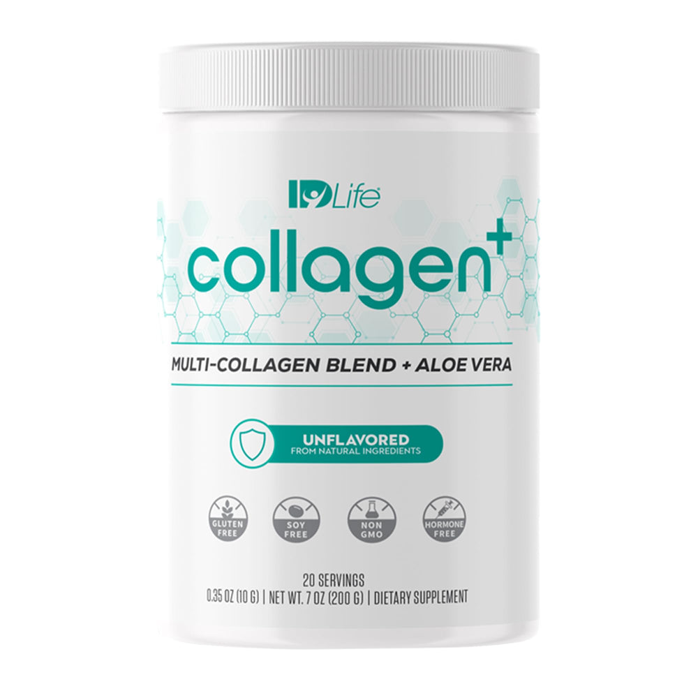 IDLife Collagen+ bottle front view for daily vitality and skin support.