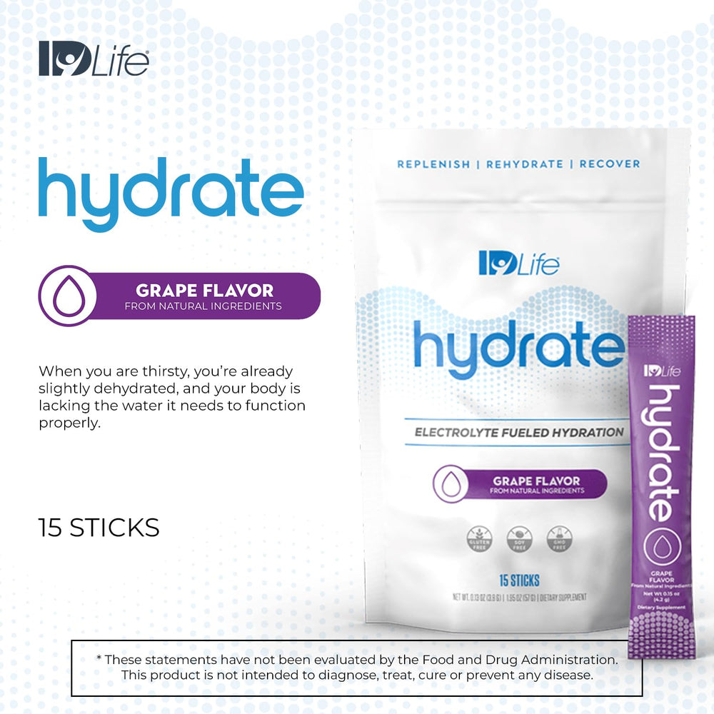 IDLife Grape Hydrate ready-to-drink after workout with electrolytes.