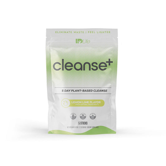 IDLife Lemon-Lime Cleanse+ packaging emphasizes five-day convenience for a gut reset.