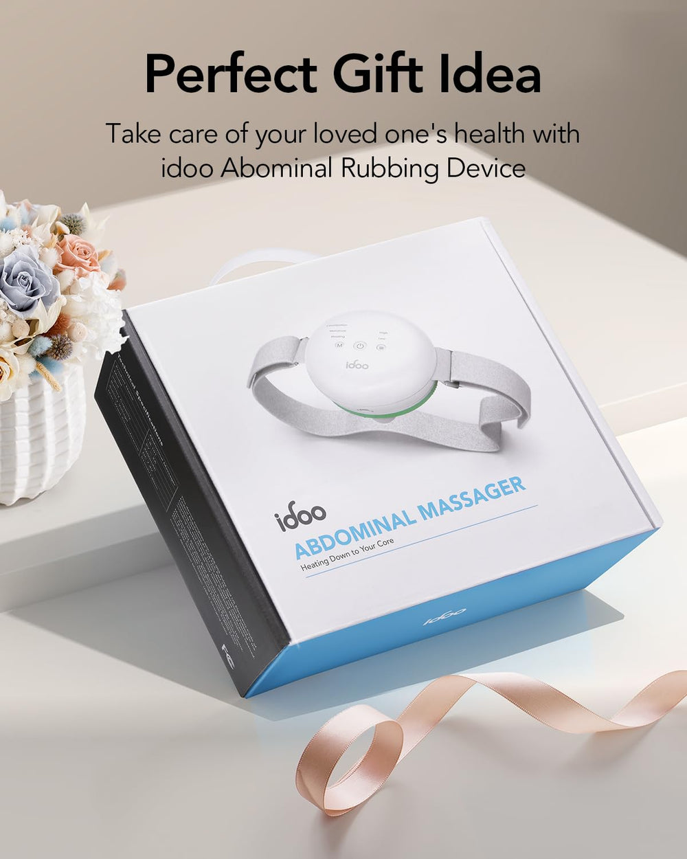 Idoo compact massager fits in a bag for on-the-go relief.