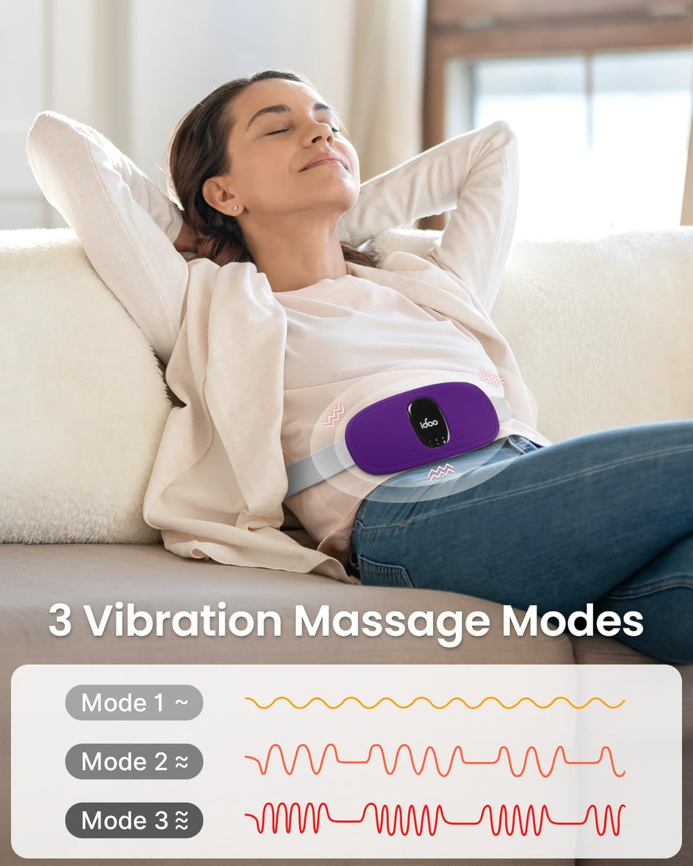iDOO waist belt design flexible for back and abdominal warmth