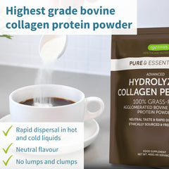 Igennus collagen peptides dissolving in a beverage shows easy mixing.