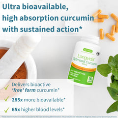 Igennus Longvida Curcumin 500mg capsules close-up for convenient vegan supplementation