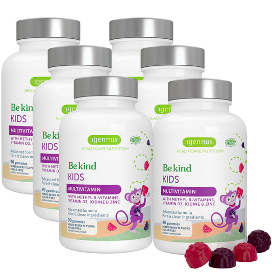 Igennus Methylated Kids Multivitamin Gummy bottle shown for daily nutrient intake