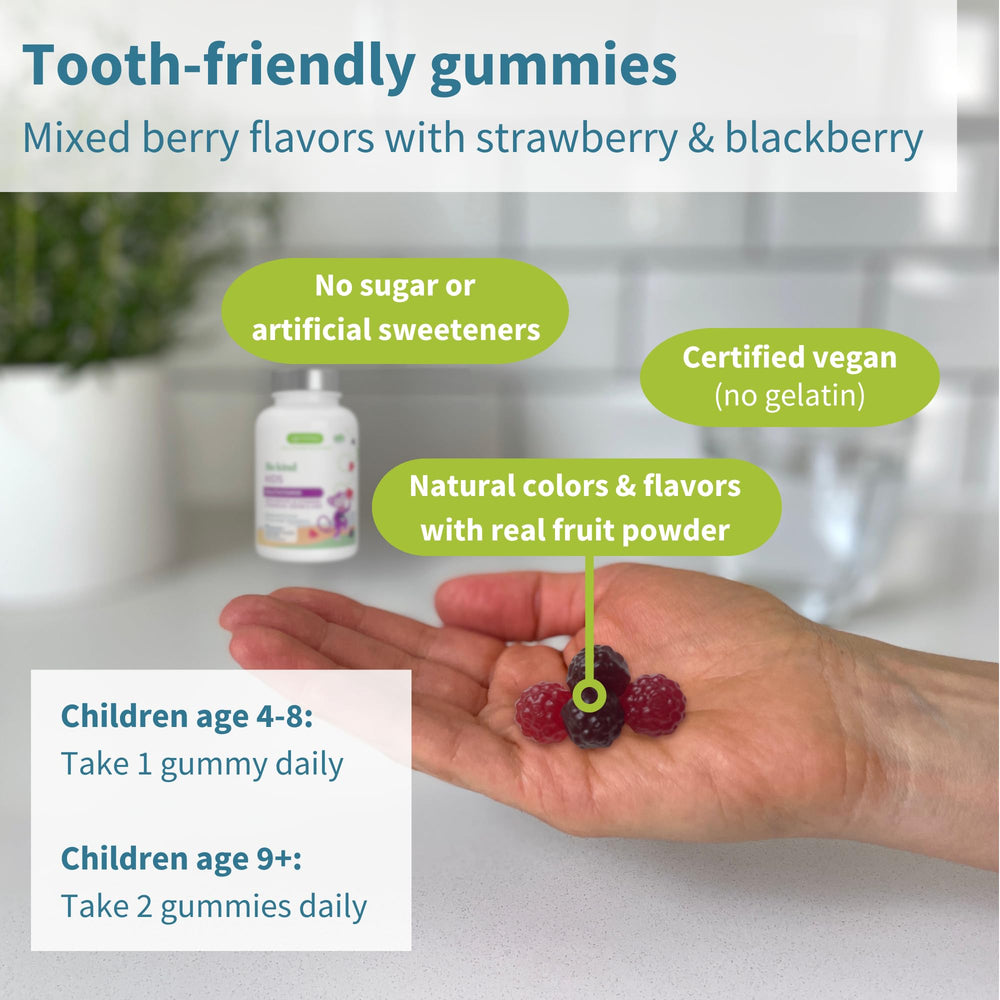 Serving suggestion of Igennus gummies indicating daily dosage