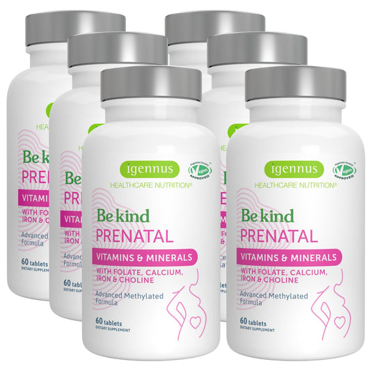 Igennus methylated prenatal tablets bottle for easy two-tablet daily coverage