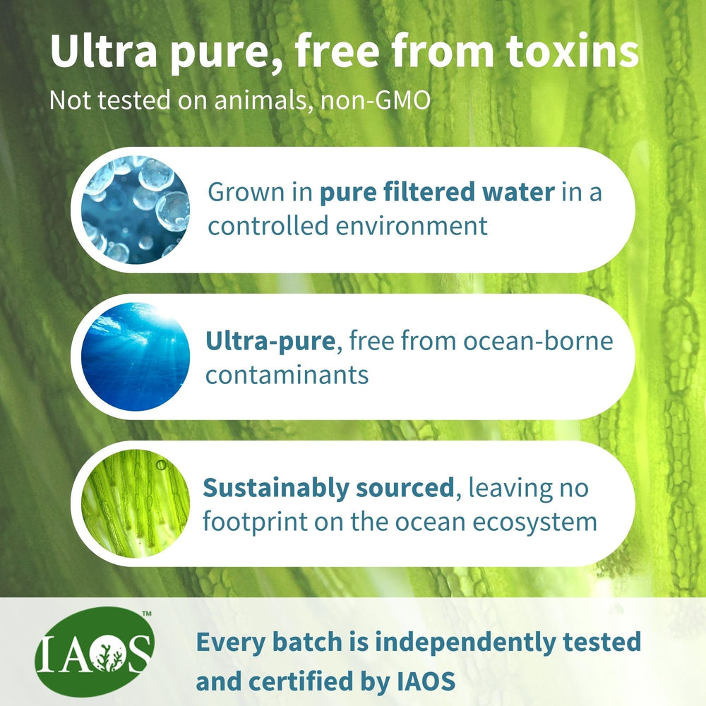 Igennus Vegan Omega-3 label close-up highlighting DHA/EPA balance.