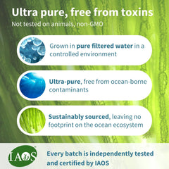 Igennus Vegan Omega-3 label close-up highlighting DHA/EPA balance.
