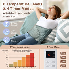 IGXHAVIZ heating pad offers 6 heat levels for customized warmth.